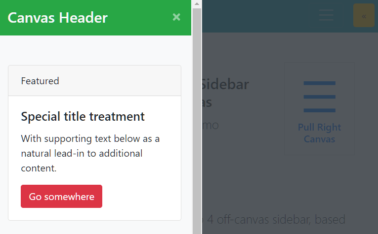 Bootstrap 4 Off-canvas sidebar and menu